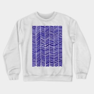 Herringbone Navy White Crewneck Sweatshirt